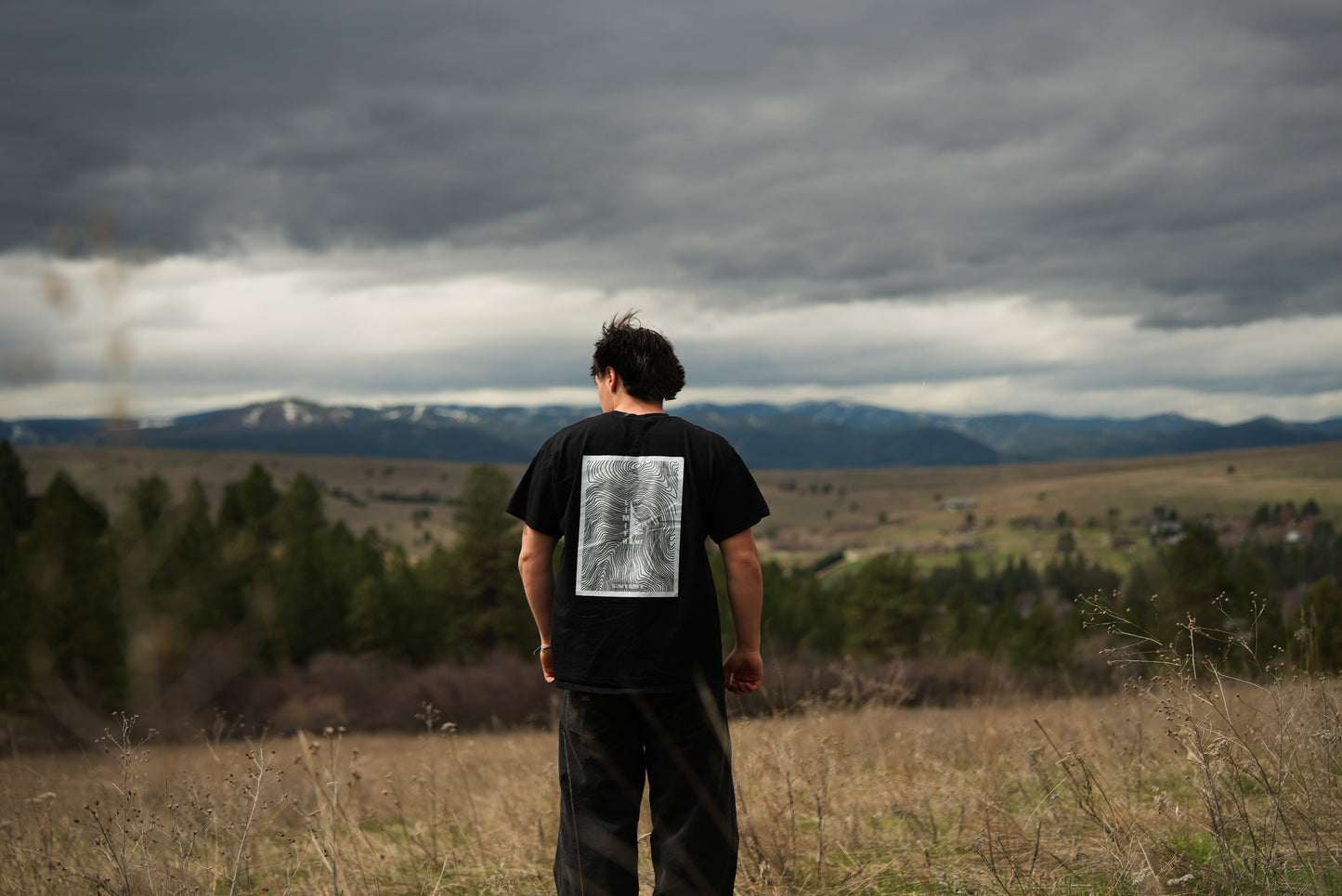 Black Topo Line T-Shirt