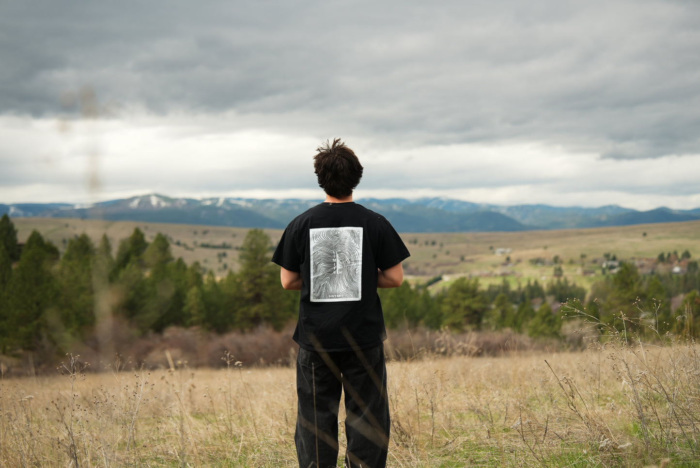 Black Topo Line T-Shirt
